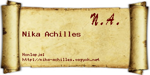 Nika Achilles névjegykártya